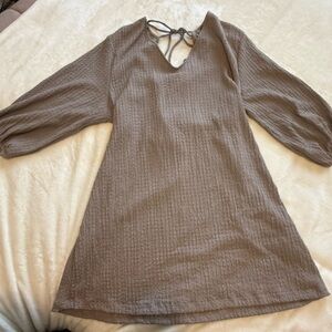 H&M Textured Taupe Dress